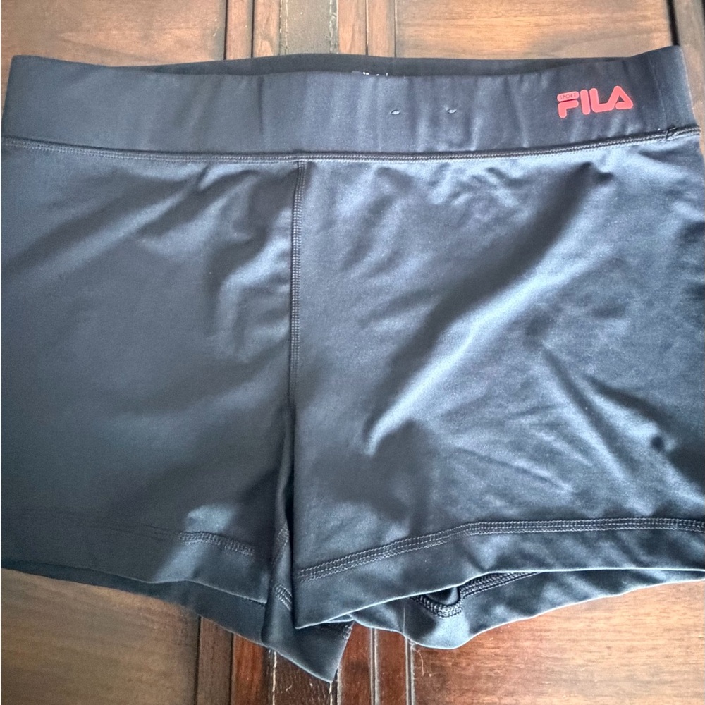 Fila Women's Black Athletic Shorts Running Shorts Sz XL Pre-Owned Black